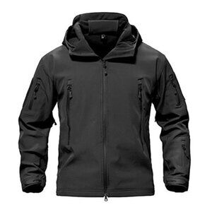 mens tactical jacket waterproof windproof fleece lined hooded winter coat